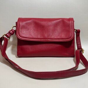 Giani Bernini Leather Red Bag Purse Shoulder Crossbody
